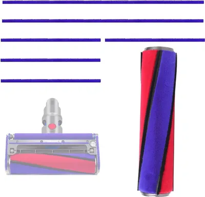A vacuum cleaner head and a replacement roller brush are shown against a white background.