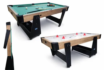 Image de Charlsten Multi Table de hockey sur air / billard aspect bois - 2 en 1 pliable