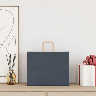 Produktbild von vidaXL Papiertragetaschen 250 Stk. mit Henkeln Blau 32x22x24 cm