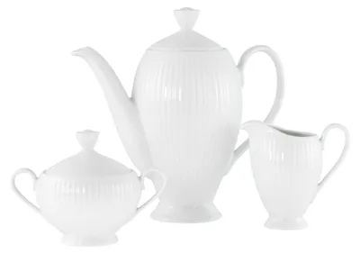 Produktbild von CreaTable, 21881, Valencia Weiss, Kaffeegarnitur 3-tlg, Porzellan