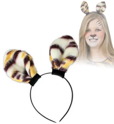 Produktbild von Haarreif Tiger mit Plüsch Ohren Halloween Karneval Fasching Party Cosplay