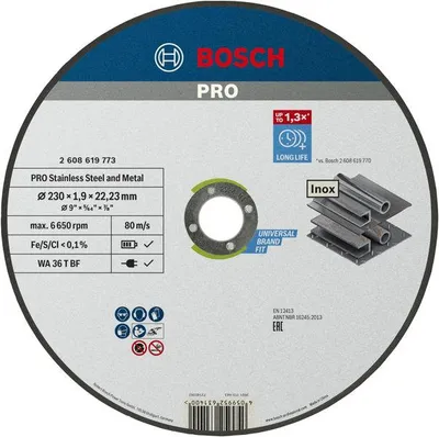 Produktbild von PRO Stainless Steel and Metal Trennscheibe, 230 x 1.9 x 22.23 mm, gerade