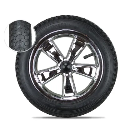 Produktbild von Bergsteiger Kinderwagen Milano Komplettrad (Felge in Chrom-Optik, 12 Zoll Schlauch, Reifenmantel)