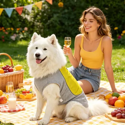 Produktbild von Kühlweste für Hunde | Atmungsaktiv und verstellbar mit Kühlakkutasche - Ideal für Sommeraktivitäten