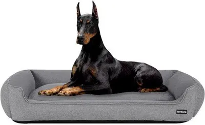 Produktbild von Hundebett, Hundebank, Hundekissen, Hundematt, Abnehmbar und Waschbar, Hellgrau, 120 x 90 x 30 cm