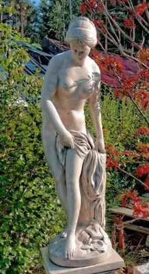 Produktbild von Casa Padrino Jugendstil Gartendeko Skulptur Grau H. 120 cm - Garten Deko Figur - Garten & Terrassen Deko Accessoires