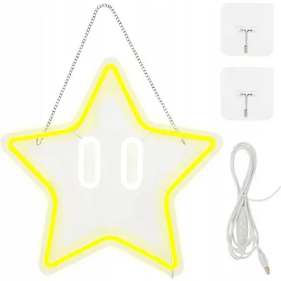 Produktbild von Sterne Zimmer Deko, Neon Wandleuchte Led Wand Deko Neon Schild Licht Neonlicht Nachtlicht Für Party Bar Gaming Kinder Mädchen Hochzeit Geburtstag