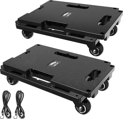 Image de Chariots de déménagement portables pour meubles lourds - Capacité de charge de 400 kg - Lot de 2 - Noir