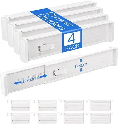 Immagine prodotto di Organizzatori regolabili per cassetti, set da 12 pezzi, 32-56 cm