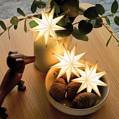 Produktbild von Sterntaler LED-Minilichterkette, 3 warmweiße LEDs, weiße Sterne, Durchm. 150 mm
