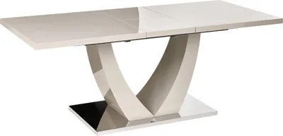 Produktbild von BELIANI Ausziehbarer Esstisch Hellbeige MDF 160/200 x 90 cm Rechteckig Hochglanz Modernes Design Esszimmertisch Ausziehtisch Küche Esszimmer