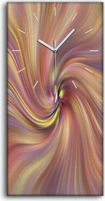 Produktbild von Wanduhr Bürouhr Leinwand Bild Geräuschlos 30x60 Malerei Abstrakte Kunst Bunt - weiße Hände