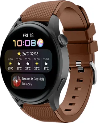 Produktbild von Strap-it Huawei Watch 3 (Pro) Silikonarmband (Kaffeebraun)