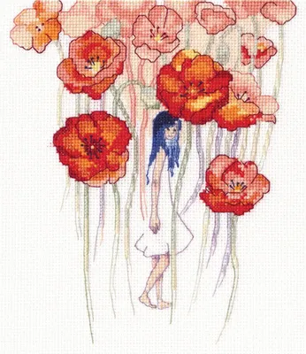Obrázek produktu pro RTO Souprava pro vyšívání křížkem "Poppyhead" M629, počítaný vzor, 14,5x17,5 cm