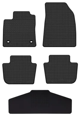 Produktbild von Gummi-Fußmatten mit Tunnelmatte für MG 4 ab 2022 (Schrägheck) – 5-tlg, Schwarz, passgenau – Wielganizator SolidTread