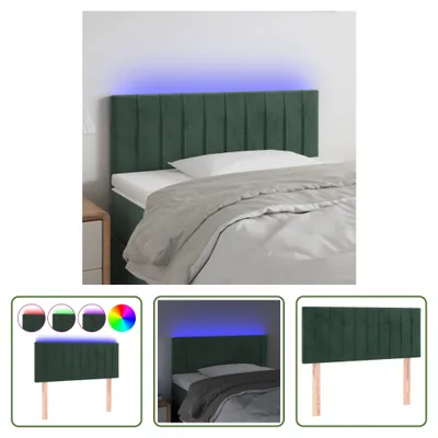 Produktbild von The Living Store LED Kopfteil Dunkelgrün 90x5x78/88 cm Samt