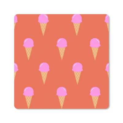 Produktbild von MuchoWow® Mauspad Mousepad Eiscreme - Muster - Sommer 20x20 cm - Mousepads - Maus Mat - Pad - Mausunterlage - Desk Mat - Bureauartikeln
