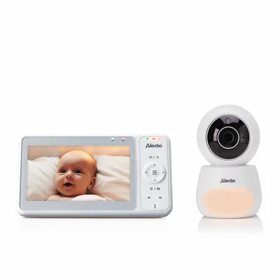 Produktbild von Alecto DVM2060 - Dual Mode Babyphone mit Kamera & App - 5 Zoll Farbdisplay - Full HD (1080p) - Weiß