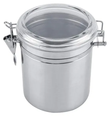 Luftdichter Kaffee-Container aus Edelstahl, 1400 ml, mit transparentem Deckel