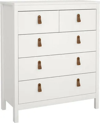 Produktbild von Kommode Nicholas, Mehrzweckkommode, Schlafzimmerkommode, Schrank mit Schubladen, 82x38 h99 cm, Weiß