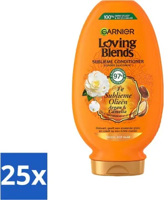 Productafbeelding van Garnier Loving Blends Conditioner met Argan- en Cameliabessenolie, 250 ml - Voordeelverpakking - 25 stuks