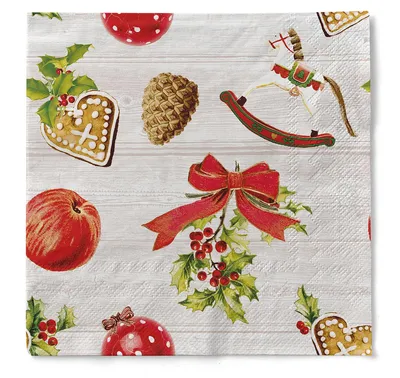 Produktbild von MANK Serviette Advent aus Tissue 3-lagig, 33 x 33 cm, 1/4 Falz, 100 Stück