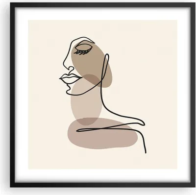 Produktbild von Gerahmtes Poster - Schwarzer Rahmen - Linie Kunst Boho - 50x50 cm - Wand Bild - Wanddeko - Wandbilder - Kunstposter - Wandposter - Bilderrahmen - Bilder - Kunstdruck - Wanddekoration - P2BAC50x50-4728