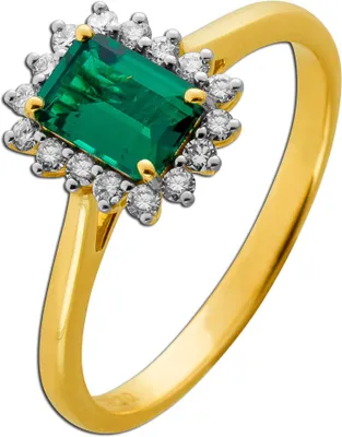 Produktbild von Smaragd Ring Gold 333 8K Lab Grown Smaragd 1.25ct Lab Grown Diamanten 19