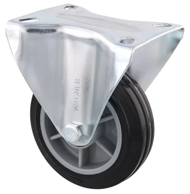 Produktbild von WAGNER Soft-Bockrolle/Möbelrolle Ø 100 mm, Transportrolle mit Rollenlager, Stahl, schwarz, Tragkraft 70 kg - 04350001