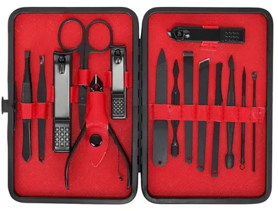 Produktbild von 15 tlg Maniküre Pediküre Pinzette Nagelknipser Feile Nagelschere Nagelzange Set