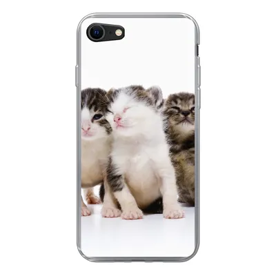 Produktbild von MuchoWow® Handyhülle Schutzhülle Hülle für iPhone 7 Katze - Haustiere - Fell - Porträt Silikon Softcase Handy Hülle - Kartenhalter