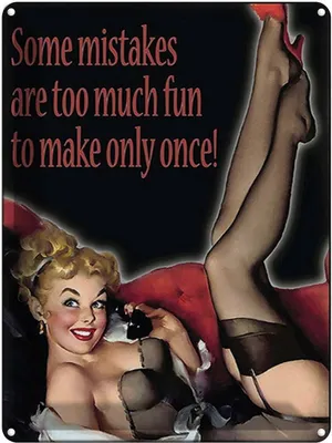 Produktbild von vianmo Blechschild 40x30 cm Pin Up sexy Frau some mistakes are too