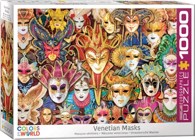 Produktbild von 1000 Teile Puzzle - Puzzle - Venezianische Masken + Puzzle Alu Rahmen für 1000er