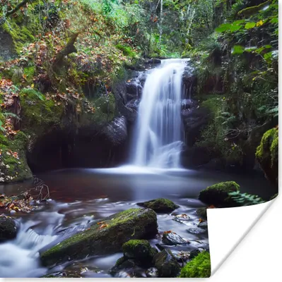 Produktbild von MuchoWow® Poster Wasserfall - Natur - Wasser 100x100 cm - Babyzimmer