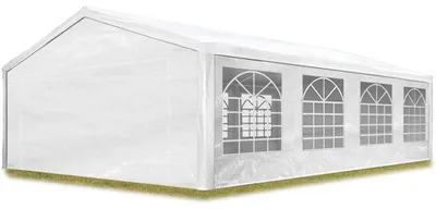 Produktbild von TOOLPORT Partyzelt Pavillon 5x8 m in weiß PE Plane 350 N Wasserdicht UV Schutz Festzelt Gartenzelt