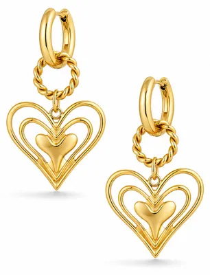 Produktbild von Ohrringe Ohrhänger Silber-Goldfarben  liebe Romantik Sommer Yehwang