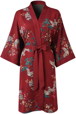 Immagine prodotto di Kimono corto da donna, vestaglia, camicia da notte, marca Ledamon, colore bordeaux