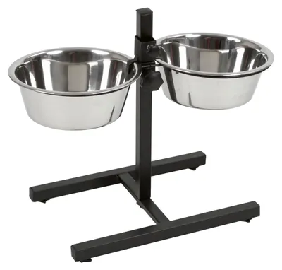 Produktbild von Kerbl Pet Futterbar höhenverstellbar 54x27x43cm 2x1800ml 2 Edelstahlnäpfe Hunde