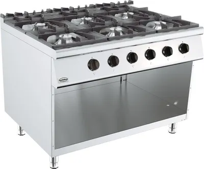 Produktbild von Gasherd Base 900 mit 6 Brennern, 52 kW Gesamtgasleistung, 1200x900x900 mm