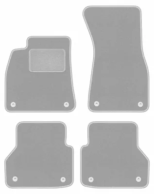 Image de Tapis de sol en moquette pour Audi A6 C8 2018- (break/berline) – jeu 4 pièces, gris, sur mesure – Wielganizator OSLO