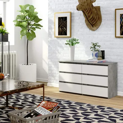 Image de Commode étroite VALESTRA - béton / blanc