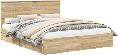 Obrázek produktu pro vidaXL Úložná postel Sonoma dub 160 x 200 cm materiál na bázi dřeva
