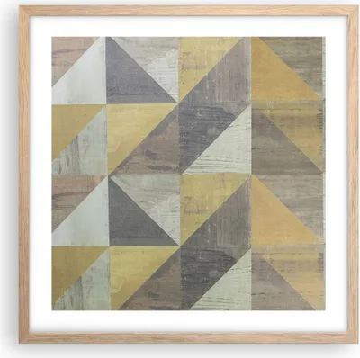 Produktbild von Gerahmtes Poster - Rahmen in heller Eiche - Abstraktion Geometrisch Dreiecke - 50x50 cm - Wand Bild - Wanddeko - Wandbilder - Kunstposter - Wandposter - Bilderrahmen - Bilder - P2NAC50x50-4884