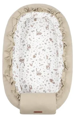 Sensillo Babynest aus Baumwolle, Forest, Beige, 80 x 45 cm, für Babys