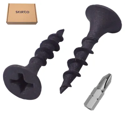 Gipskartonschrauben 3,5 x 19 mm, 1500 Stück, Schwarz, mit Bit