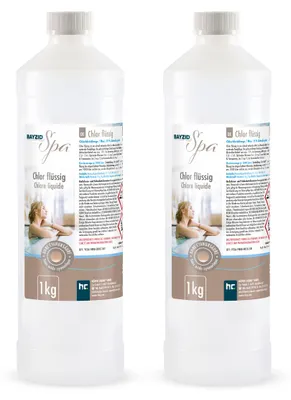 Produktbild von 2x1 kg BAYZID® SPA Flüssigchlor zur schnellen Wasserpflege von Whirlpools