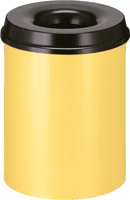 Produktbild von Feuerlöschender Papierkorb 15 Liter - Gelb, Schwarz