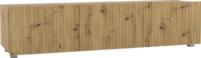 Obrázok produktu pre RAVIO TV Lowboard Kolder 150 cm RTV skrinka závesná alebo stojaca HiFi skrinka s rýhovanými čelami (dub Artisan)