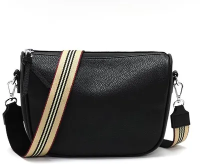 Immagine prodotto di Azomor® Elegante borsa a tracolla nera da donna con tracolla regolabile e pratici scomparti