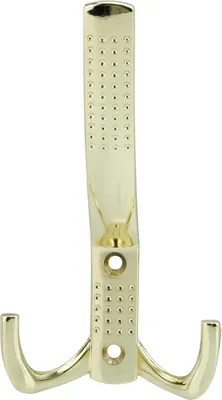 Produktbild von Intirilife Doppel Garderobenhaken in Gold - Design lang Kleiderhaken Wandhaken aus Metall Wandmontage für Kleider Jacken Vintage